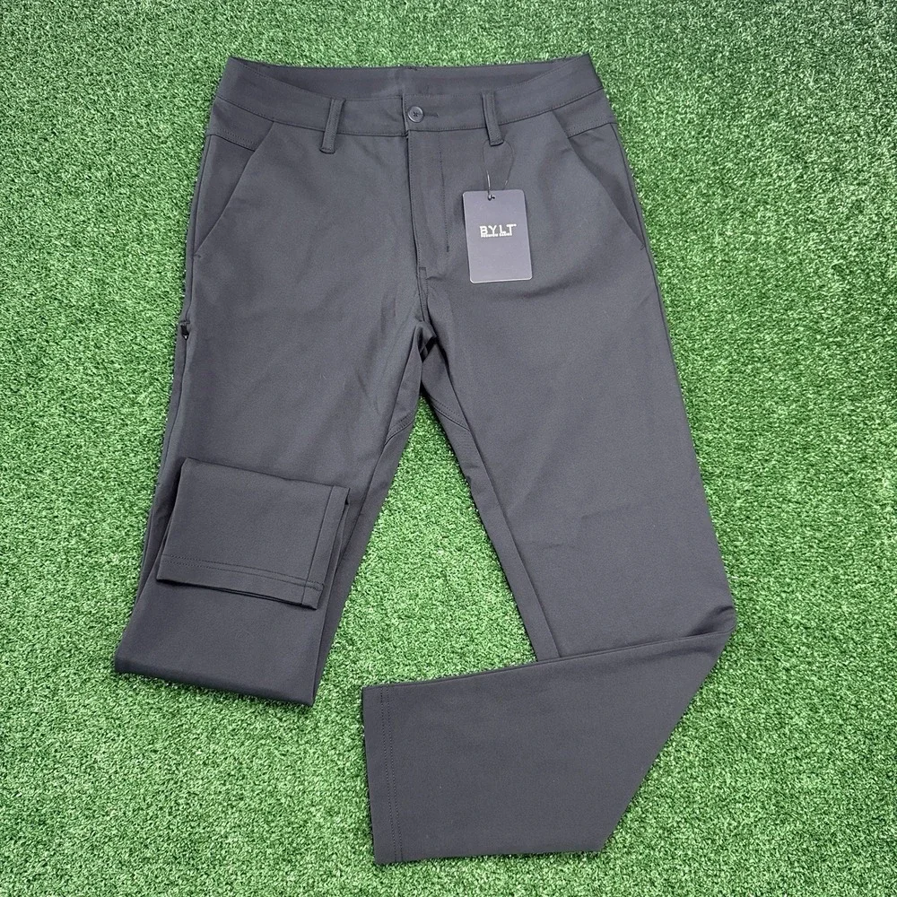 New BYLT Everyday Pant 2.0 Men's Straight Slim Chino Size Medium Blue